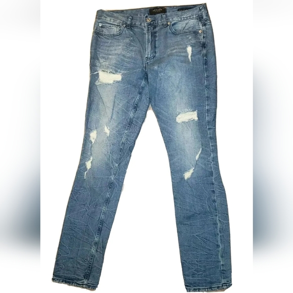PacSun Skinny Jeans Denim Mens Size 32x32 Cotton Blend Distressed Ripped - Picture 1 of 12